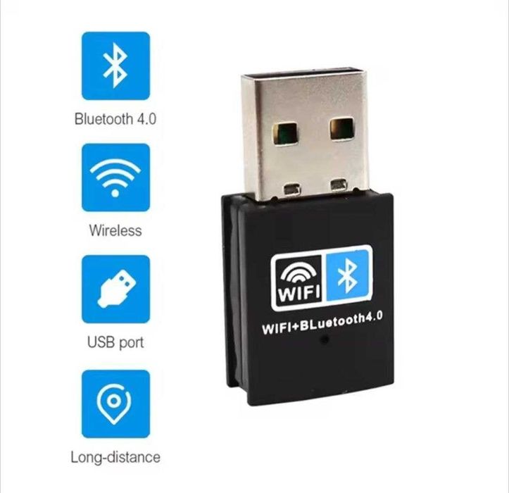 USB-адаптер 2-в-1, Wi-Fi и Bluetooth.