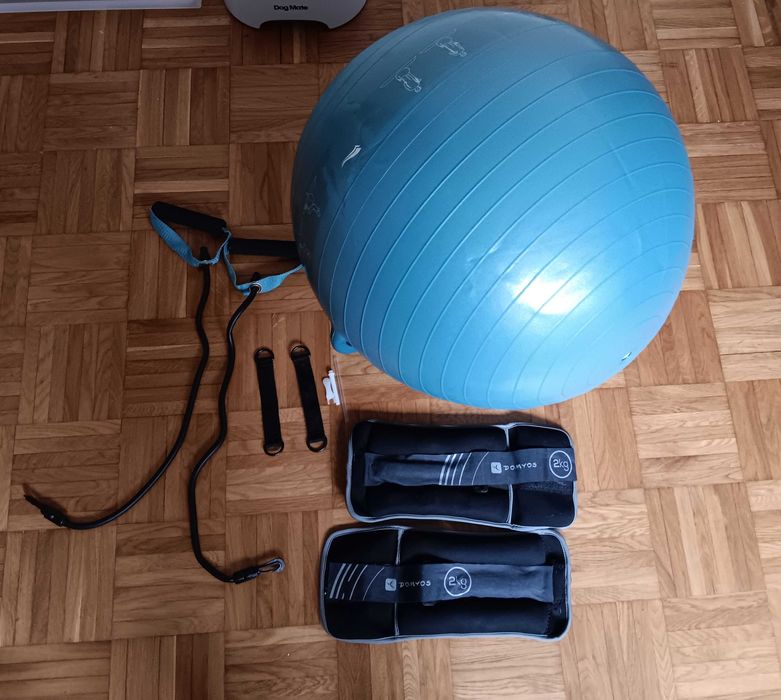 Bola de exercício CRIVIT + pesos para pernas/ braços 2kg DOMYOS