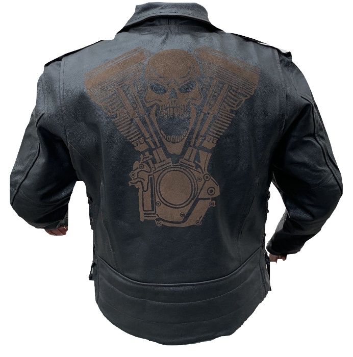 Nowość ! Motocyklowa Ramoneska logo Silnika V-ka LASEROWO wypalone !