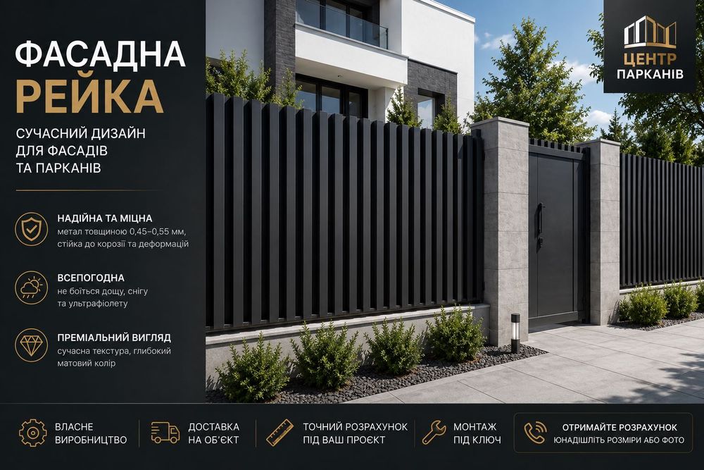 Фасадна рейка для парканів і фасадів — сучасне дизайн рішення