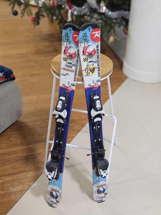 Narty dziecięce 100cm Rossignoll, przygotowane do sezonu.