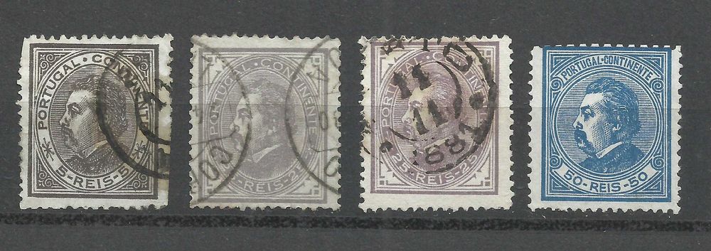 Selos portugueses – D. Luís I, de perfil - 1880 a 1881