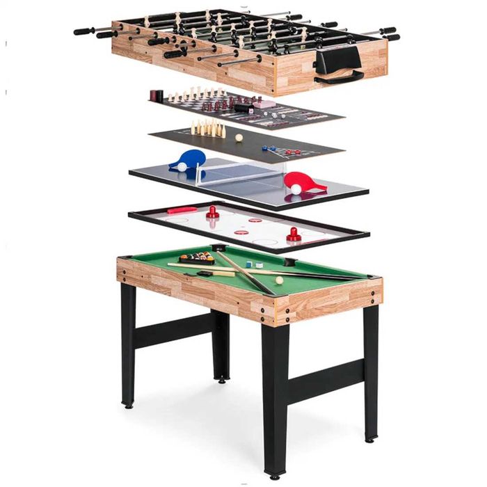 Stół wielofunkcyjny 10 w 1 piłkarzyki, bilard, ping-pong, kości, warcaby EV-SW-10/1
