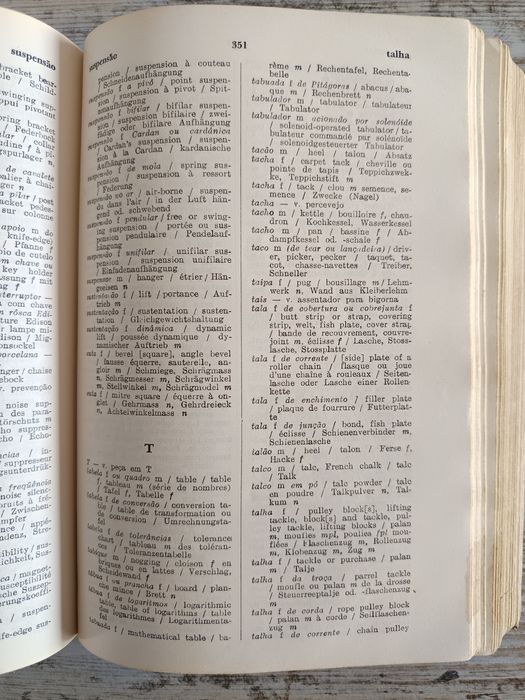 Vocabulário técnico - Português, Inglês, Francês, Alemão