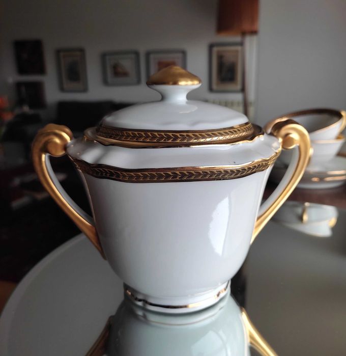 Serviço de chá Limoges dourado