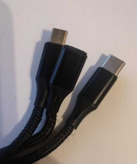 Kabel 3 w 1 USB A na USB C/micro/Lightning 120cm UZAHSK