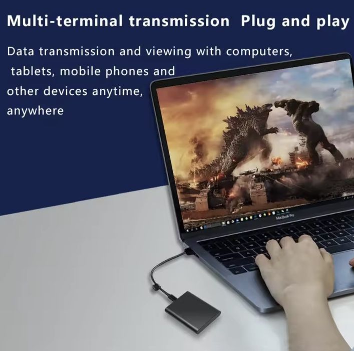 Портативний зовнішній жорсткий диск SSD 1TB міні накопичувач