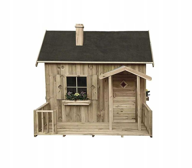Nowy Drewniany domek ogrodowy dla dzieci IMPREGNOWANY 232x258x230 cm
