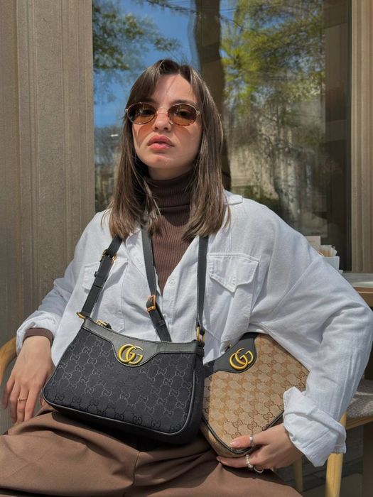 Сумка Gucci Aphrodite Shoulder Bag BRown Black Textile