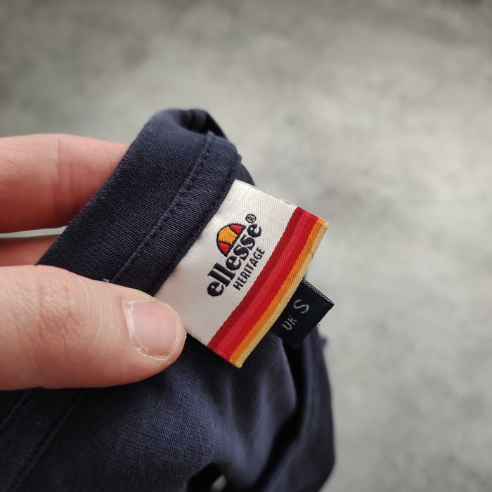 MĘSKA Koszulka Granatowa Duże Logo Ellesse Italia GYM Active CAsual