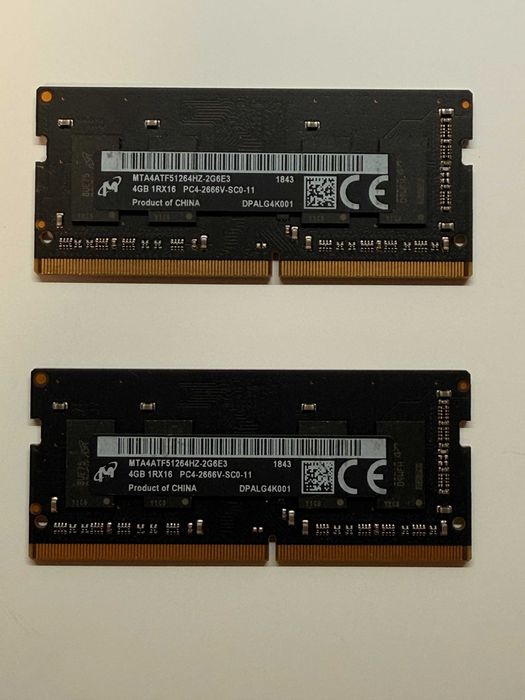 Оперативна пам'ять Micron DDR4 8GB (2x4GB) 2666MHz SODIMM для ноутбука