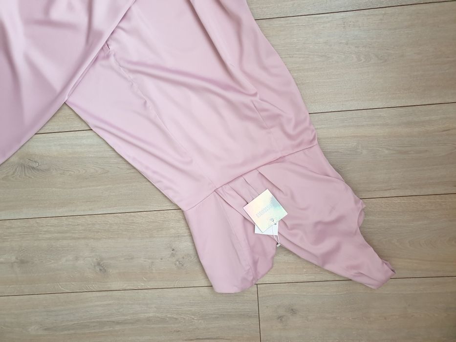 Missguided różowa długa sukienka, S, asymetryczna