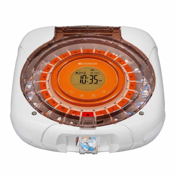 Dispensador automático de comprimidos Retekess 21 compartimentos LCD grande memória