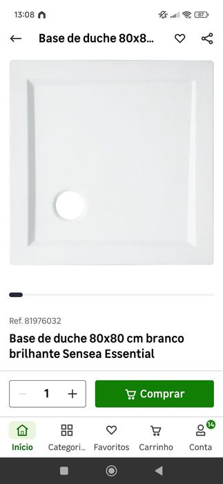 Base de duche 80x80
