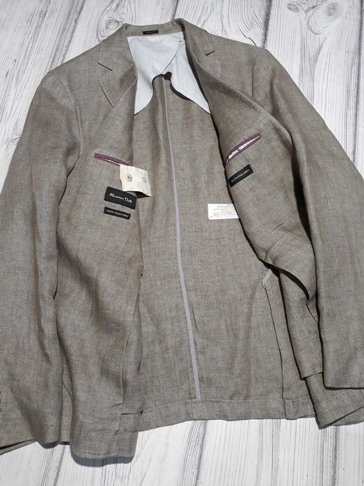 Лляний блейзер Massimo Dutti піджак розмір 54 (XL)