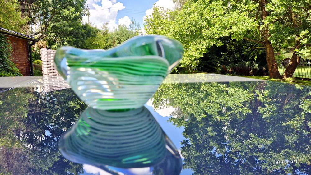 Unikat! Drost paterka przybornik szkło artystyczne Ząbkowice PRL