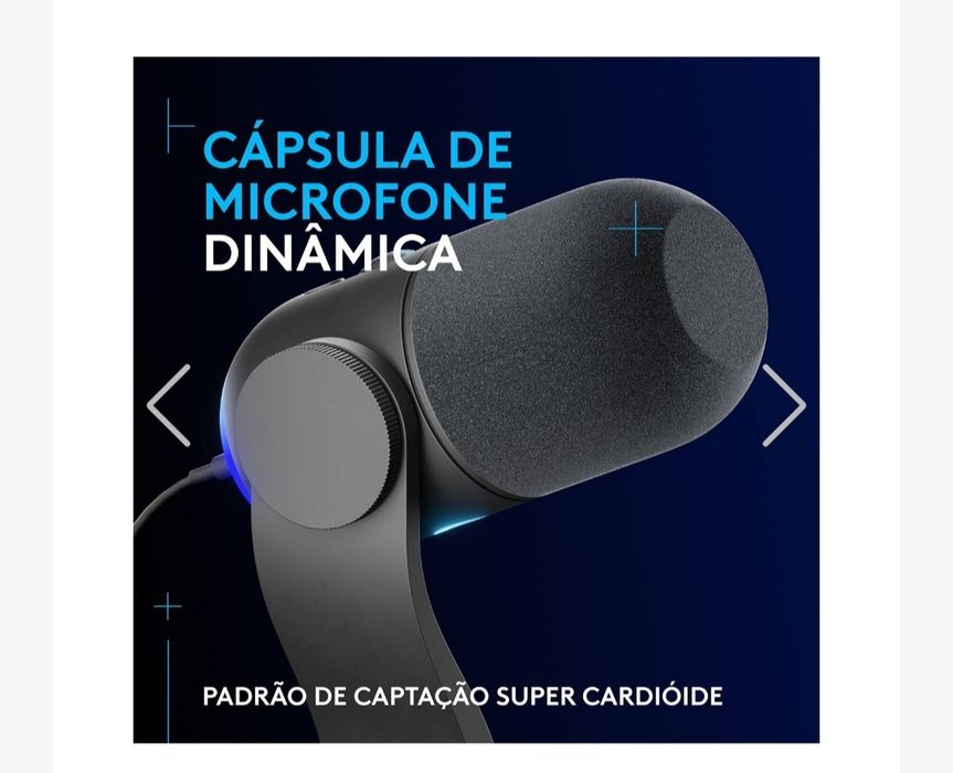 Microfone Logitech Novo mod. G yeti -RGB preto garantia