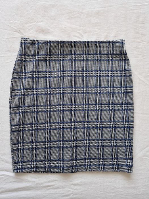 Szaro niebieska spódniczka w kratkę Primark