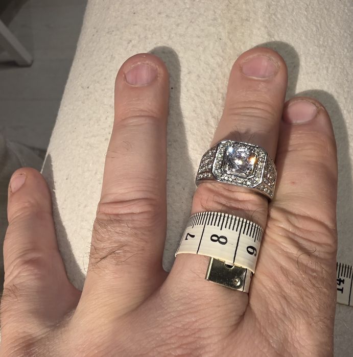 Sygnet metalowy męski z cyrkoniami