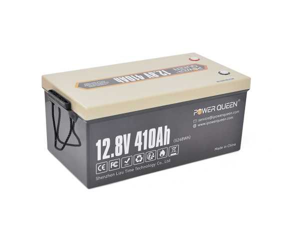 Аккумуляторная батарея LiFePO4 Power Queen 12.8V 410Ah, 5240Wh, BMS 250A, ≥4000 циклов, 522*240*218 мм