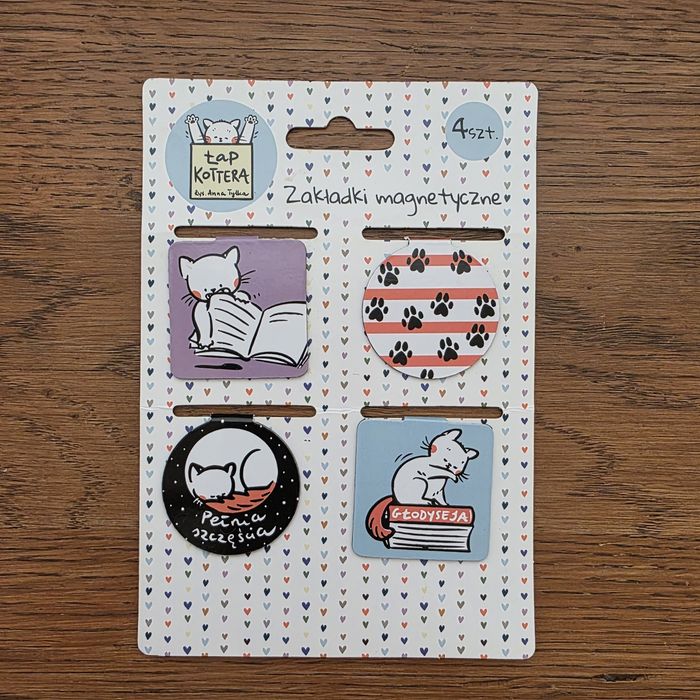 Zakładki magnetyczne do książki z kotami Łap Kottera