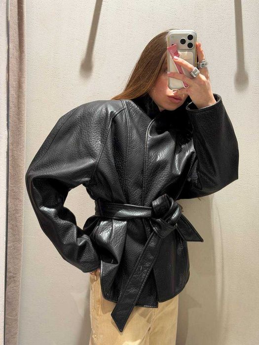 Куртка зі штучної шкіри Zara бестселер
