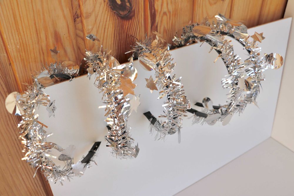 Новогодние обручи детские новые серебро