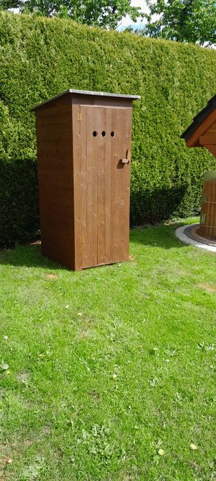 Toaleta wc drewniana Działka Budowa