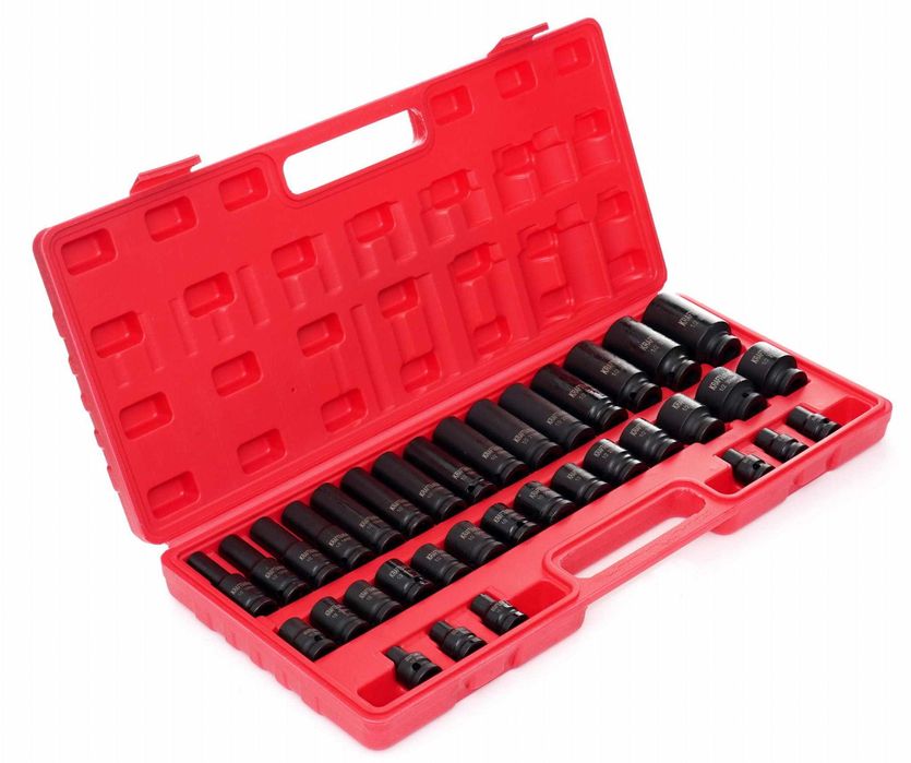 ZESTAW NASADEK UDAROWYCH nasadki Udarowe Długie Krótkie 1/2" 35EL 8-32