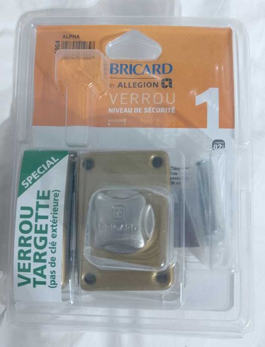 Bricard Fechadura com botão dourado