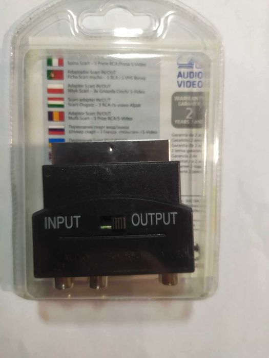 Adapter SCART - 3x RCA S-Video dwukierunkowy