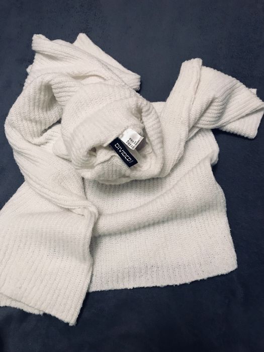 Biały damski prążkowany golf h&m r. XS