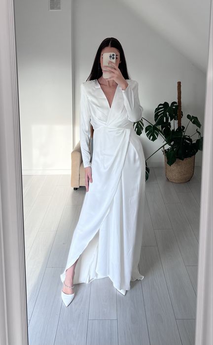 Suknia ślubna  sadie asos l/m satynowa głaska klasyczns