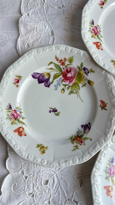 Rosenthal Maria Sommerstrauss 3 talerze 19,5-20 cm deserowe sałatkowe