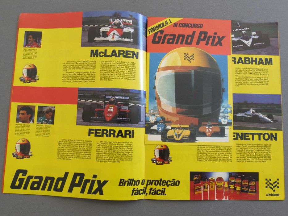Suplemento Quatro Rodas Formula 1 III Concurso Grand Prix 1987