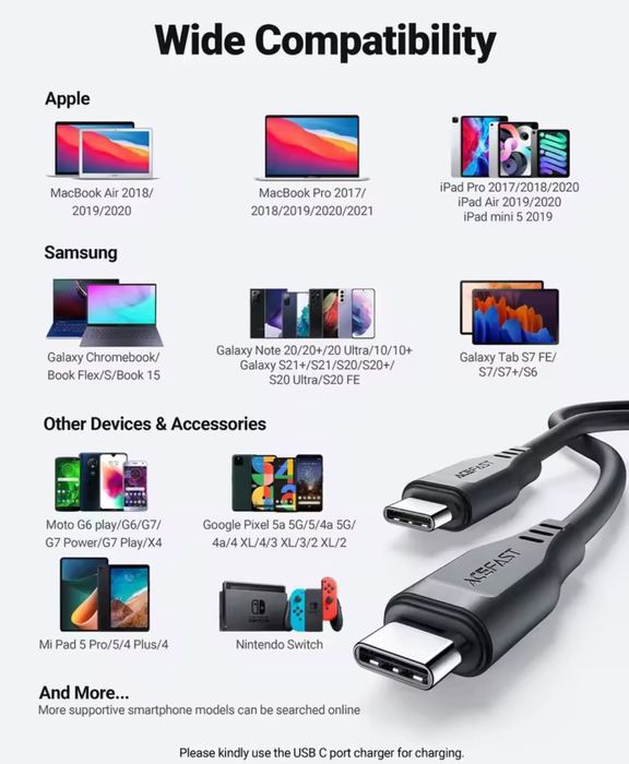 Кабель Acefast Type C- Type C C3-03 60W 1.2m.