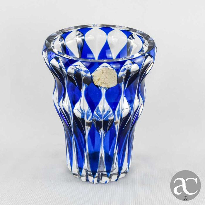 Jarra em Cristal Doublé Val Saint Lambert, anos 50, marcada na base