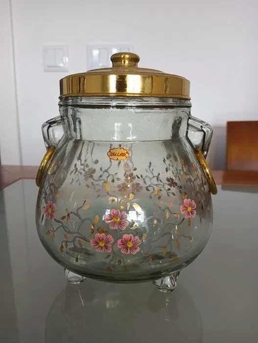 Conjunto de 4 lindas garrafas/potes Antigos de Vidro