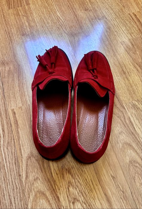 Лофери лодочки балетки туфлі 38 червоні