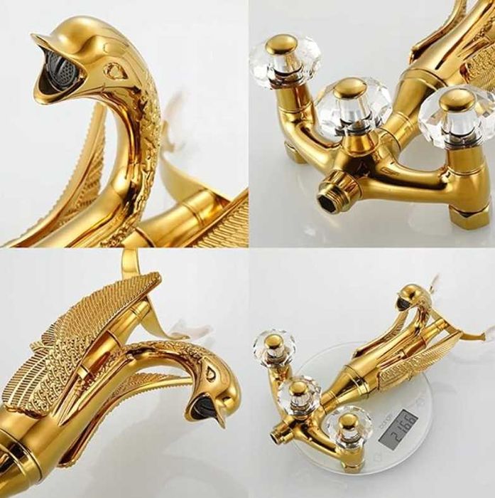 Bateria Wannowo-prysznicowa Prysznicem z PERLATOREM - ZŁOTA