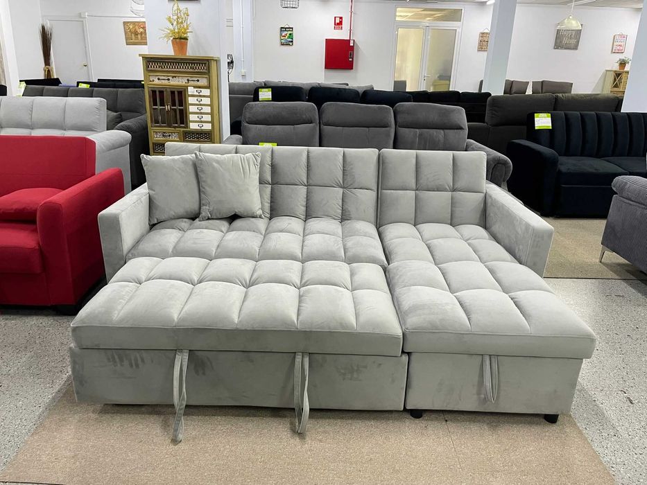 SÓ 423€ SOFA CAMA CHAISELONGUE REVERSIVEL NOVO - ENVIO GRATIS