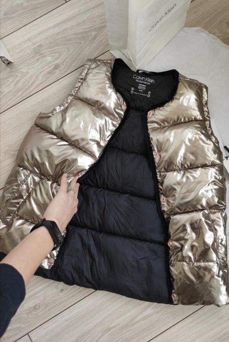 Bezrękawnik Calvin Klein Performance Metallic Gold