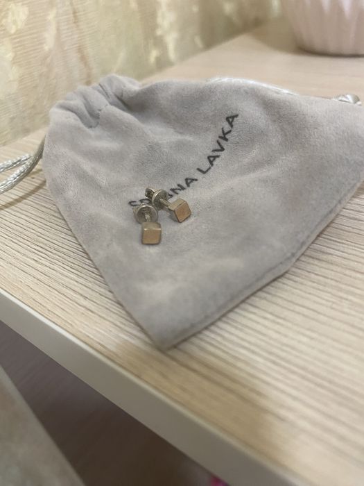 Сережки срібло з золотою пластиною
