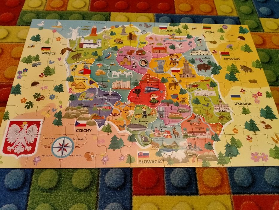 Puzzle Mapa Polski 4+