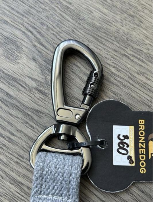 Повідець 3 метри брезентовий бавовняний з великим карабіном