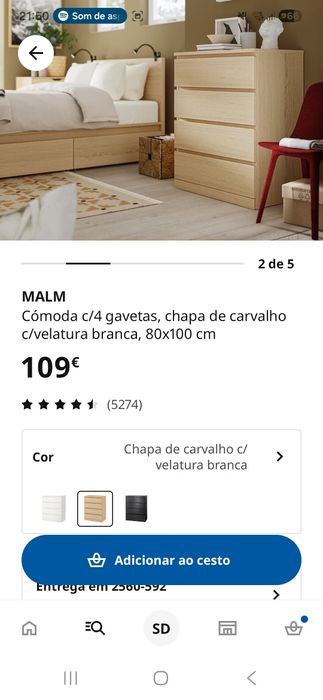 Cómoda MALM  com ou sem vidro