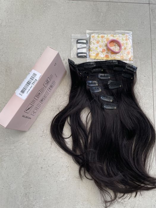 Dopinki przedluzki clip in brazowe human hair