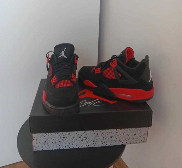 jordany 4 czarno czerwone nowe obuwie za kostke jordan retro 36-41