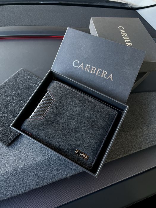 Чоловічий гаманець з алькантари | Преміум | Карбон | Новий