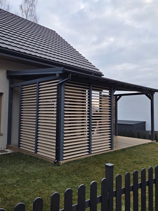 Tarasy, pergole, projekty indywidualne, schody zewnętrzne, wiaty